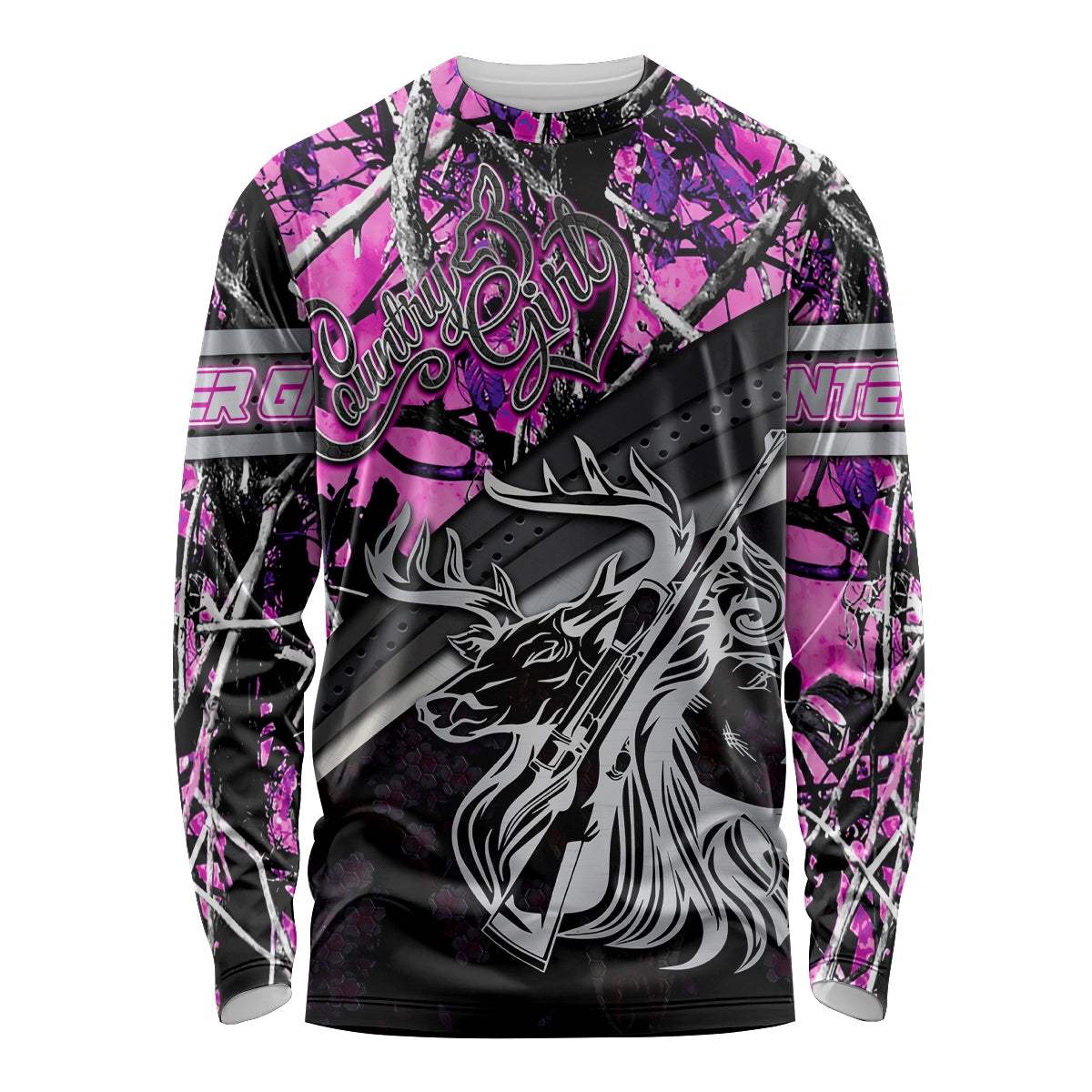 Hunt Like A Girl Long Sleeve Shirt Forest Purple - Wonder Print Shop