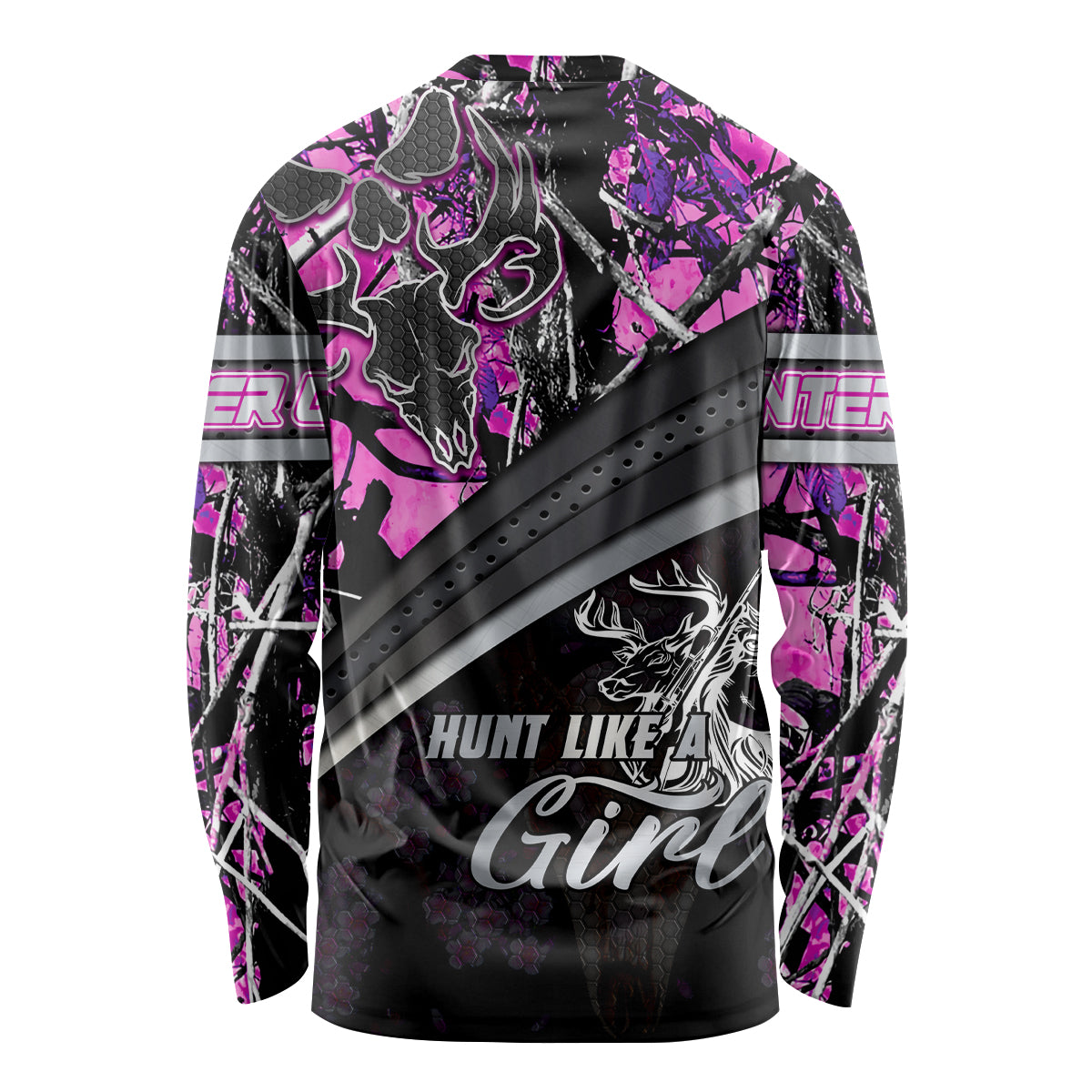Hunt Like A Girl Long Sleeve Shirt Forest Purple - Wonder Print Shop