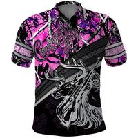 Hunt Like A Girl Polo Shirt Forest Purple - Wonder Print Shop