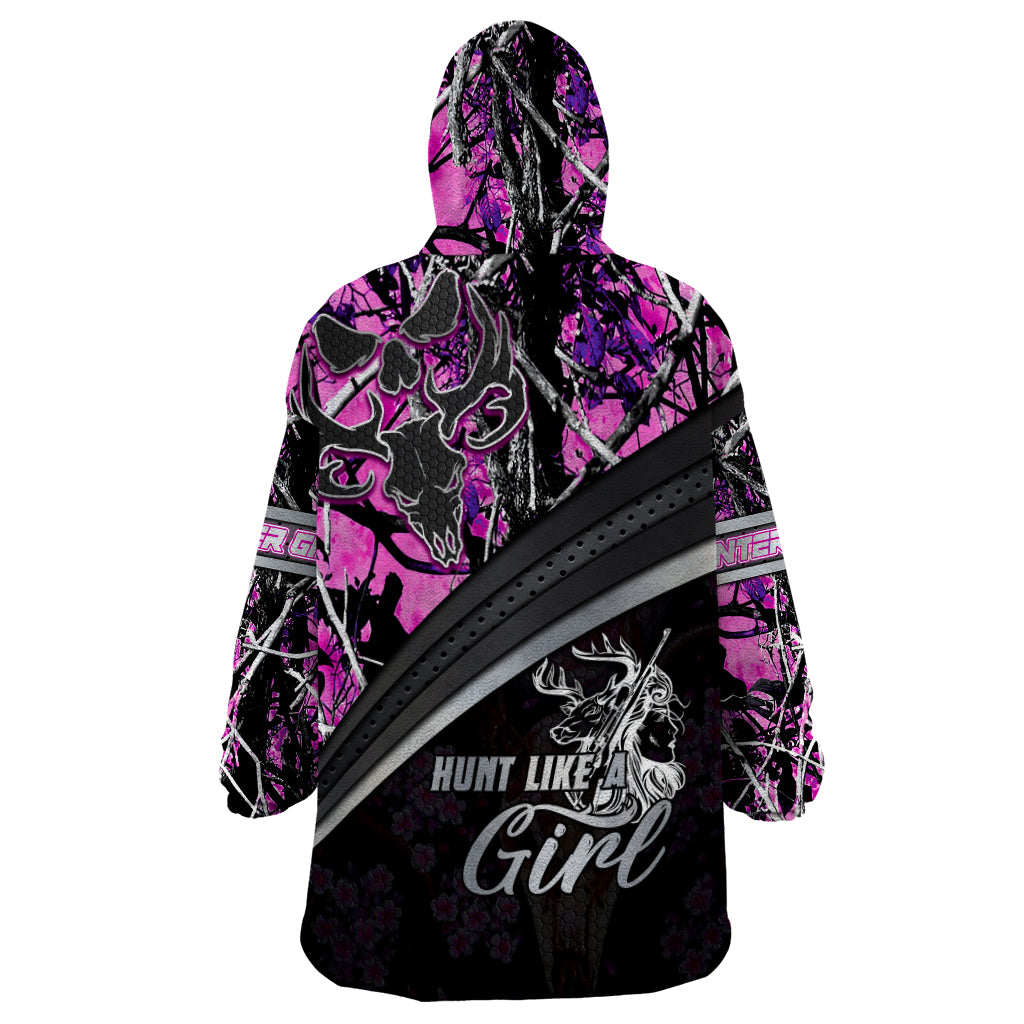 Hunt Like A Girl Wearable Blanket Hoodie Forest Purple - Wonder Print Shop