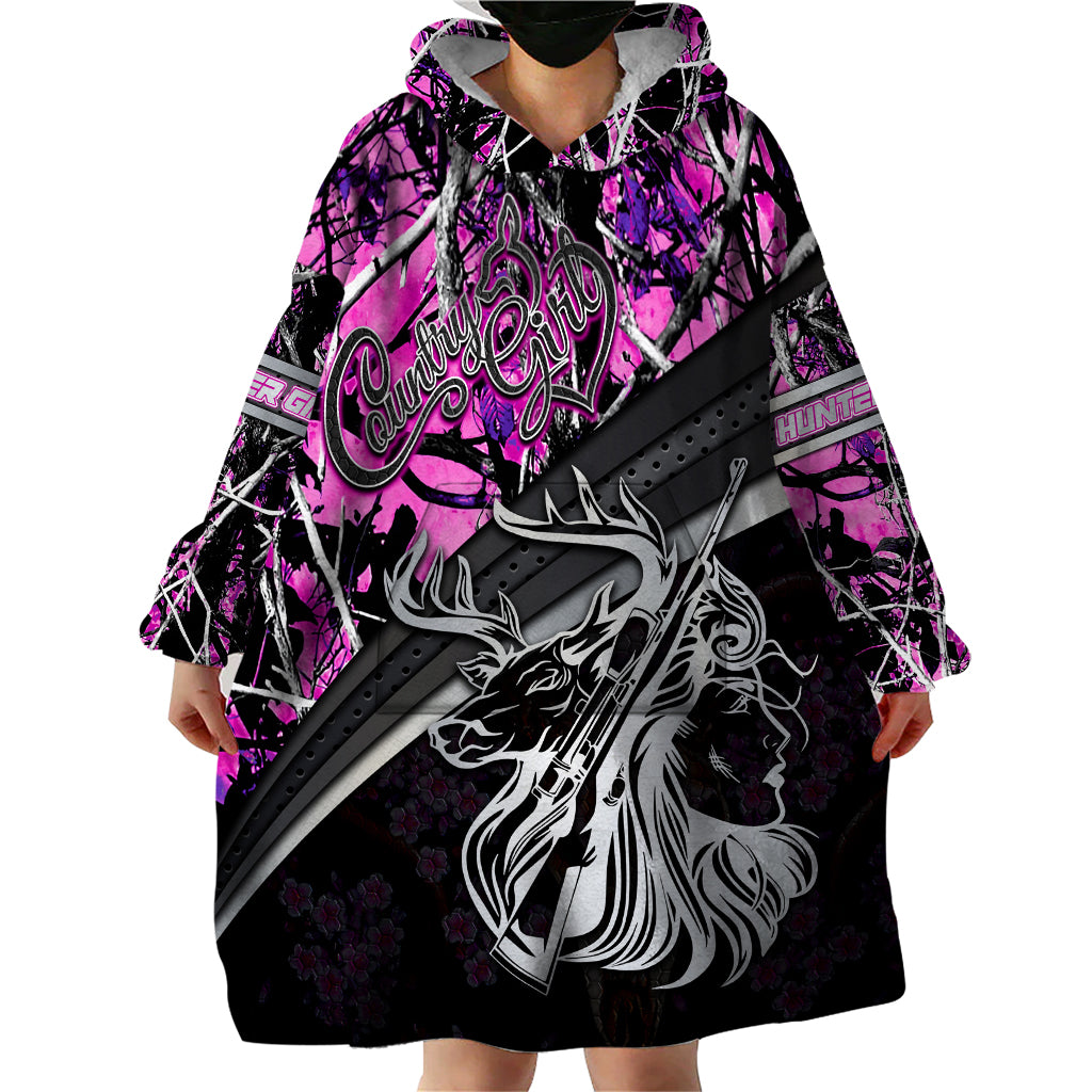 Hunt Like A Girl Wearable Blanket Hoodie Forest Purple - Wonder Print Shop