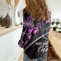 Hunt Like A Girl Women Casual Shirt Forest Purple - Wonder Print Shop