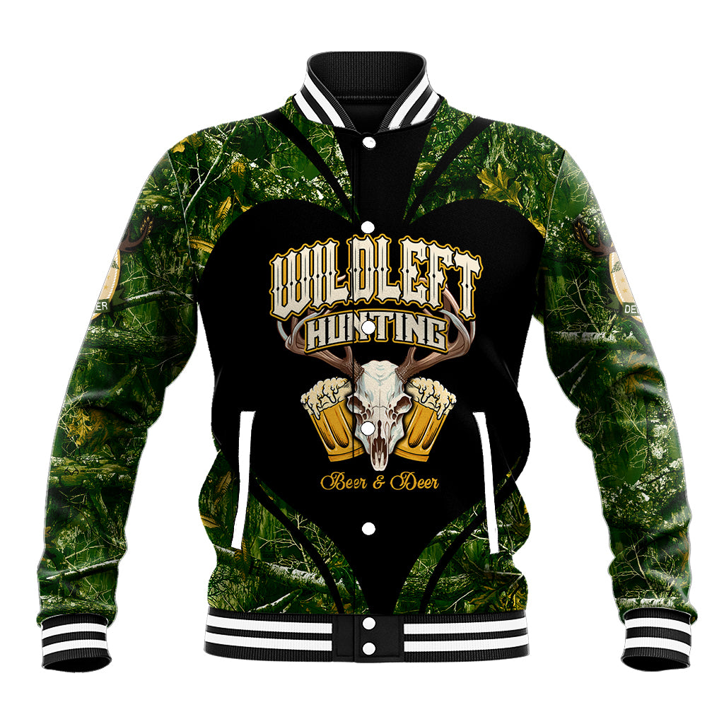 Wildlife Hunting Baseball Jacket Beer And Deer - Wonder Print Shop