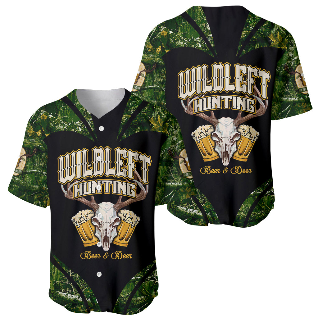 Wildlife Hunting Baseball Jersey Beer And Deer - Wonder Print Shop