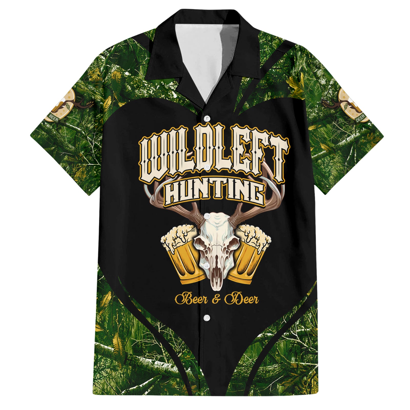 Wildlife Hunting Hawaiian Shirt Beer And Deer - Wonder Print Shop