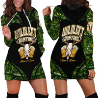 Wildlife Hunting Hoodie Dress Beer And Deer - Wonder Print Shop