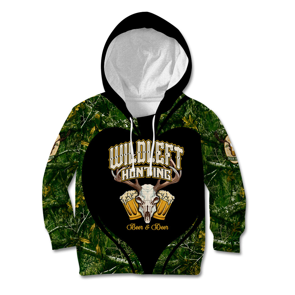 Wildlife Hunting Kid Hoodie Beer And Deer - Wonder Print Shop