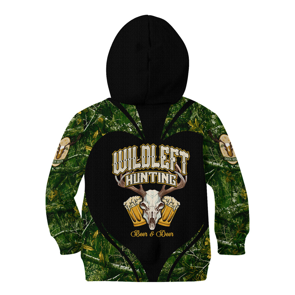 Wildlife Hunting Kid Hoodie Beer And Deer - Wonder Print Shop