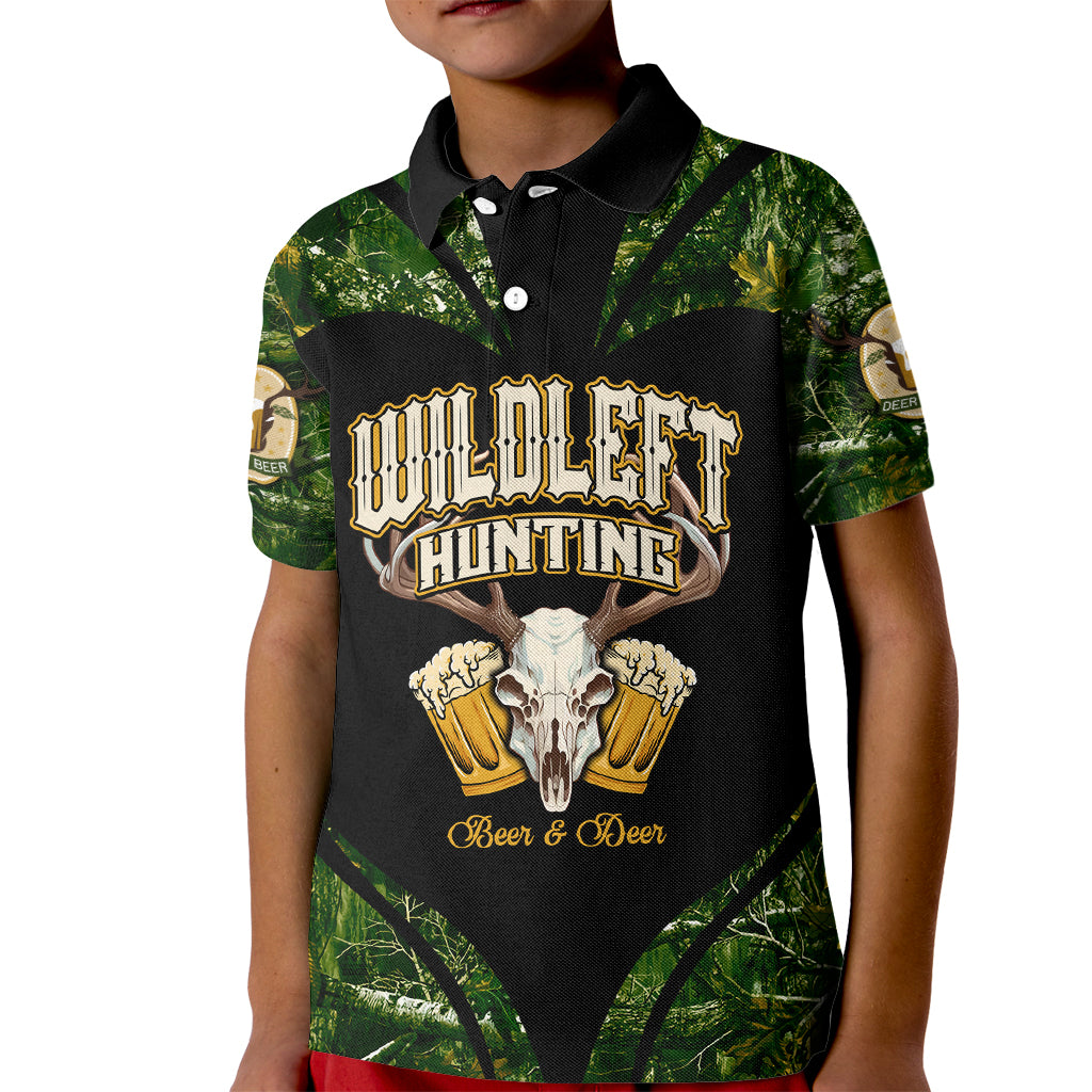 Wildlife Hunting Kid Polo Shirt Beer And Deer - Wonder Print Shop
