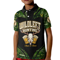 Wildlife Hunting Kid Polo Shirt Beer And Deer - Wonder Print Shop