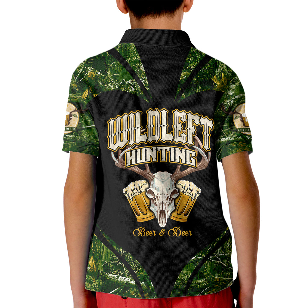 Wildlife Hunting Kid Polo Shirt Beer And Deer - Wonder Print Shop