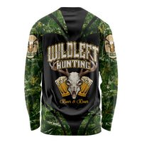 Wildlife Hunting Long Sleeve Shirt Beer And Deer - Wonder Print Shop
