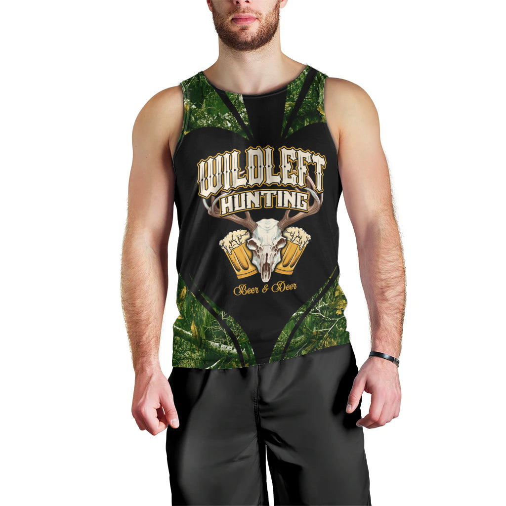 Wildlife Hunting Men Tank Top Beer And Deer - Wonder Print Shop