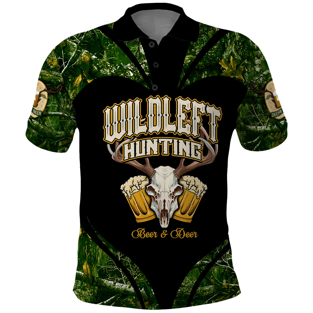 Wildlife Hunting Polo Shirt Beer And Deer - Wonder Print Shop