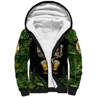Wildlife Hunting Sherpa Hoodie Beer And Deer - Wonder Print Shop