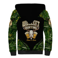 Wildlife Hunting Sherpa Hoodie Beer And Deer - Wonder Print Shop