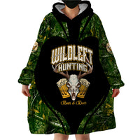 Wildlife Hunting Wearable Blanket Hoodie Beer And Deer - Wonder Print Shop