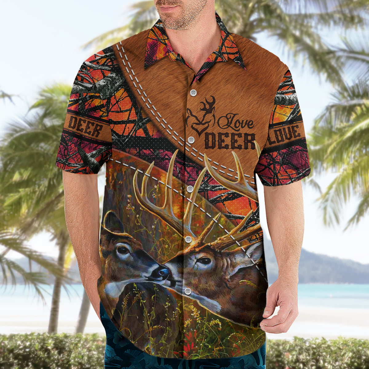 Love Deer Hawaiian Shirt Deer Hunting Realtree Fire - Wonder Print Shop