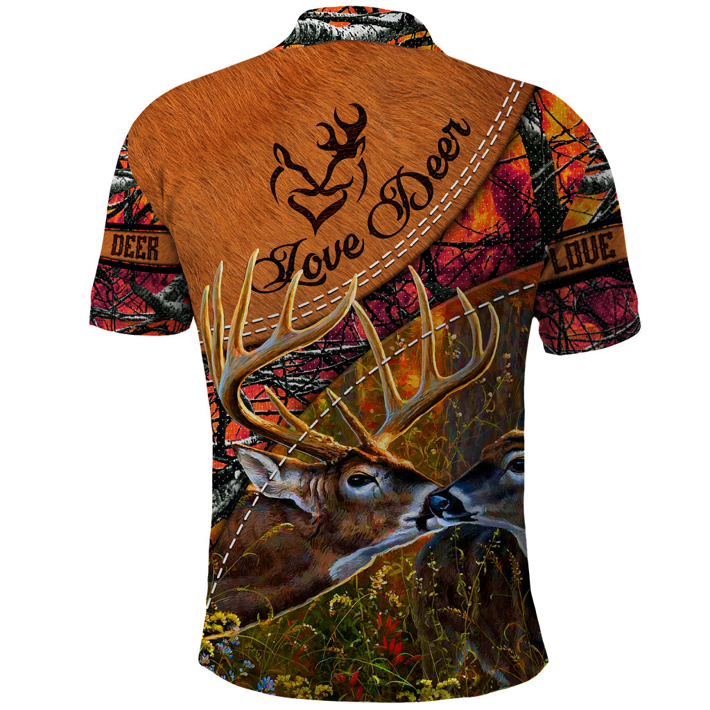 Love Deer Polo Shirt Deer Hunting Realtree Fire - Wonder Print Shop