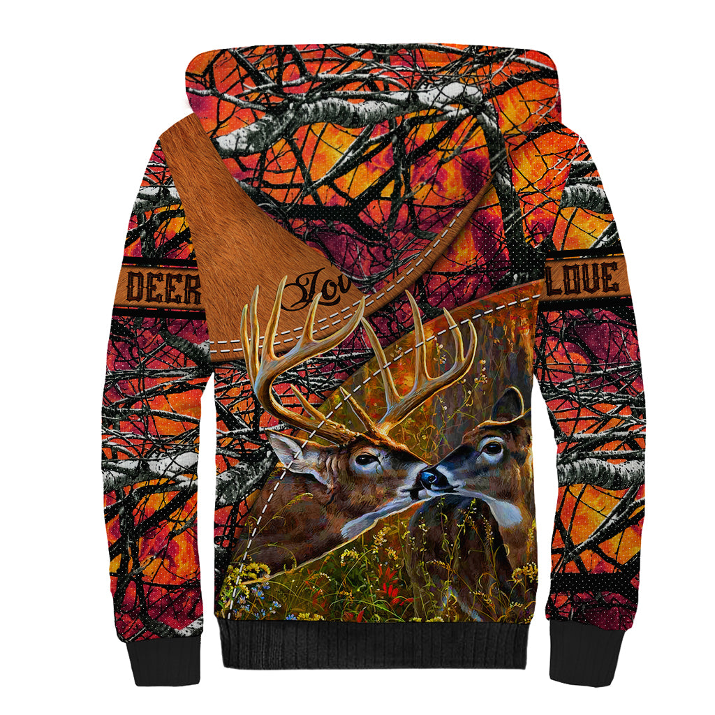 Love Deer Sherpa Hoodie Deer Hunting Realtree Fire - Wonder Print Shop
