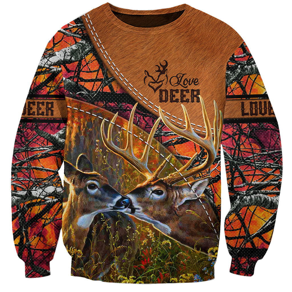 Love Deer Sweatshirt Deer Hunting Realtree Fire - Wonder Print Shop