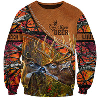 Love Deer Sweatshirt Deer Hunting Realtree Fire - Wonder Print Shop