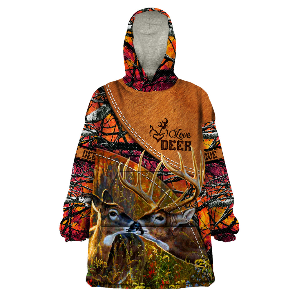 Love Deer Wearable Blanket Hoodie Deer Hunting Realtree Fire - Wonder Print Shop