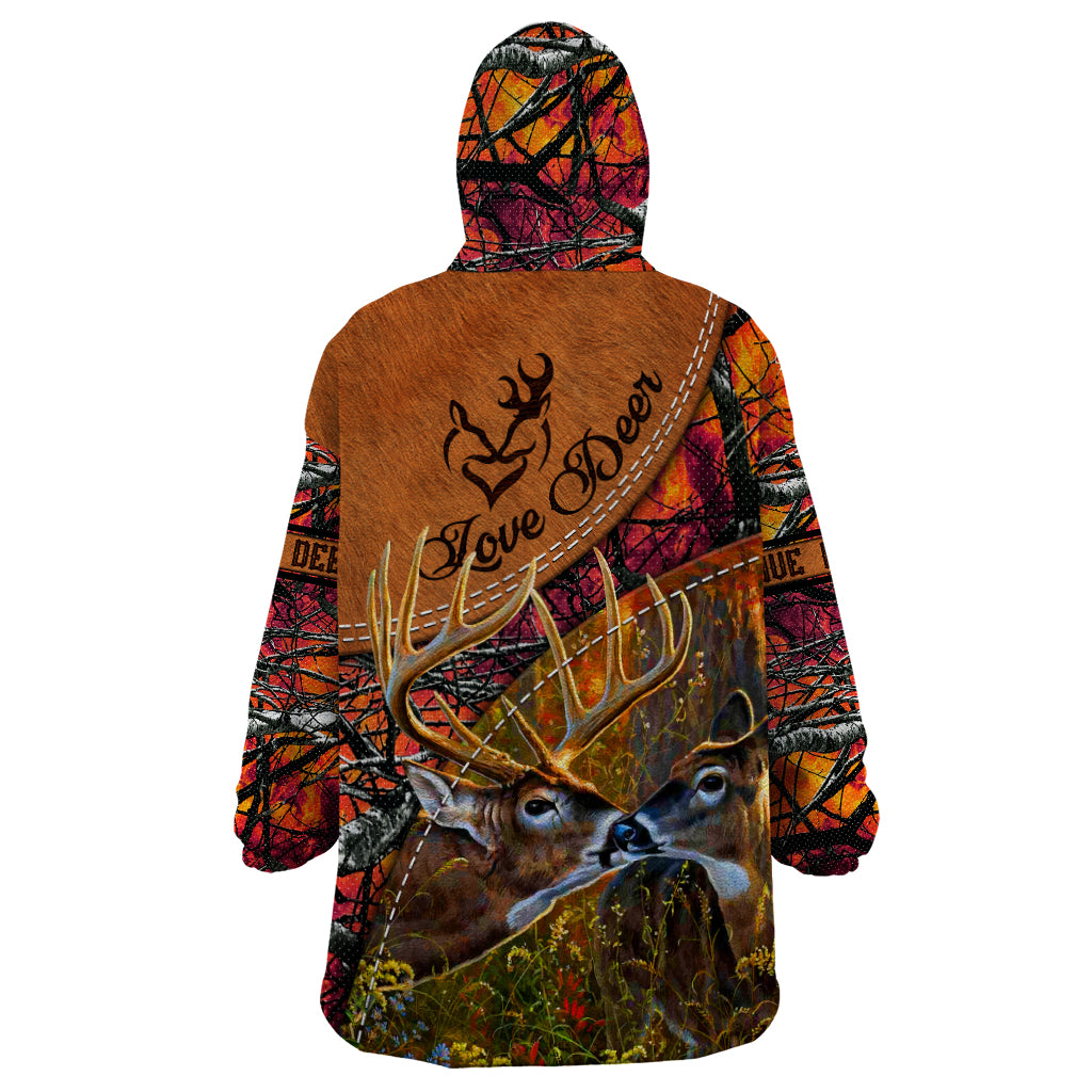 Love Deer Wearable Blanket Hoodie Deer Hunting Realtree Fire - Wonder Print Shop