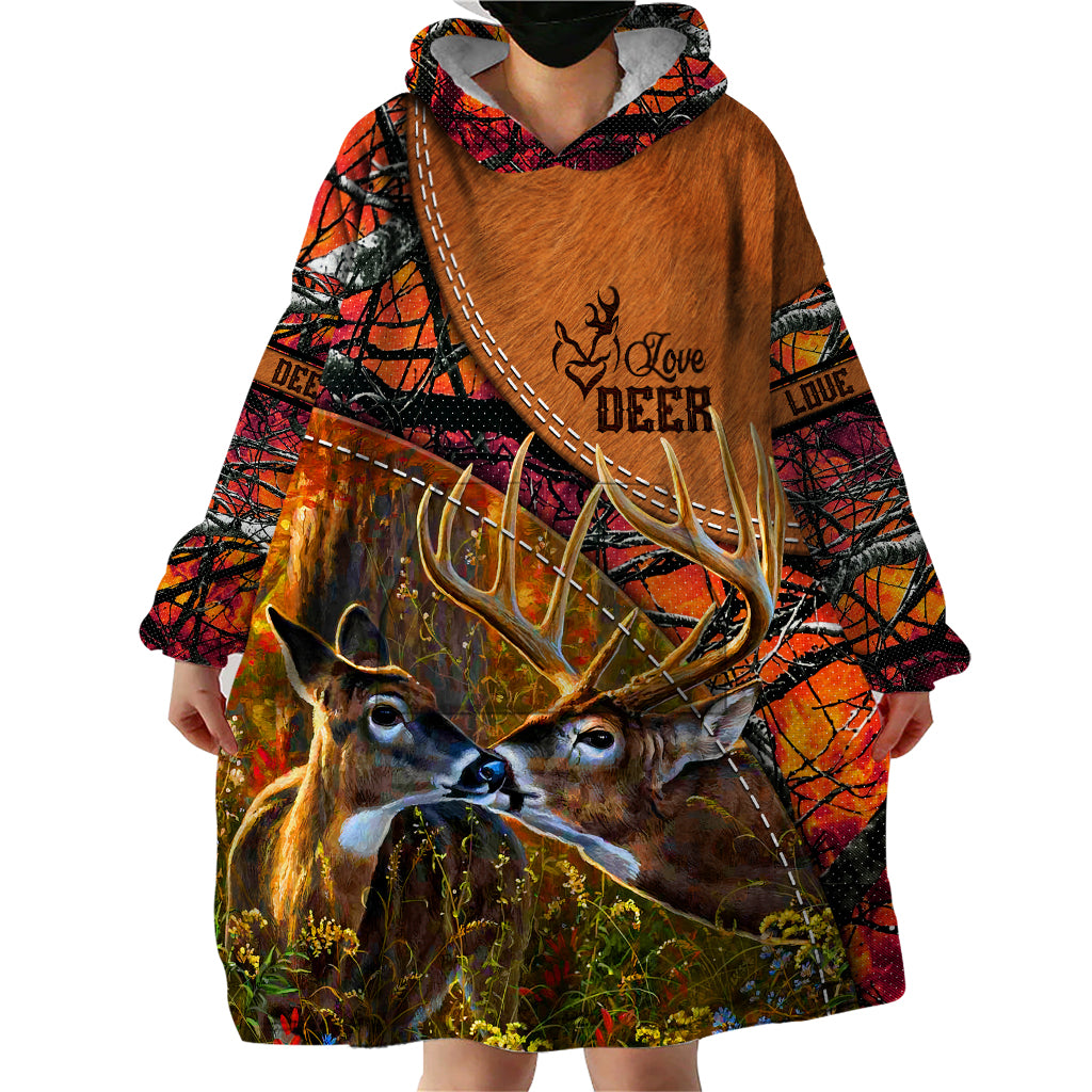 Love Deer Wearable Blanket Hoodie Deer Hunting Realtree Fire - Wonder Print Shop