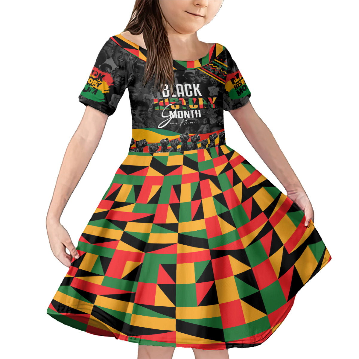 Personalized Black History Month Family Matching Mermaid Dress and Hawaiian Shirt - Wonder Print Shop