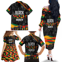Personalized Black History Month Family Matching Off Shoulder Long Sleeve Dress and Hawaiian Shirt - Wonder Print Shop