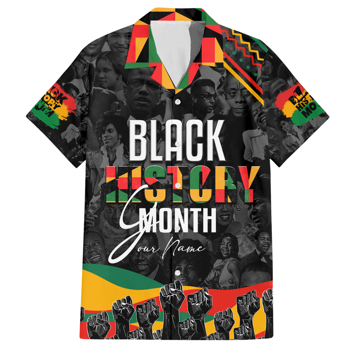 Personalized Black History Month Family Matching Short Sleeve Bodycon Dress and Hawaiian Shirt - Wonder Print Shop