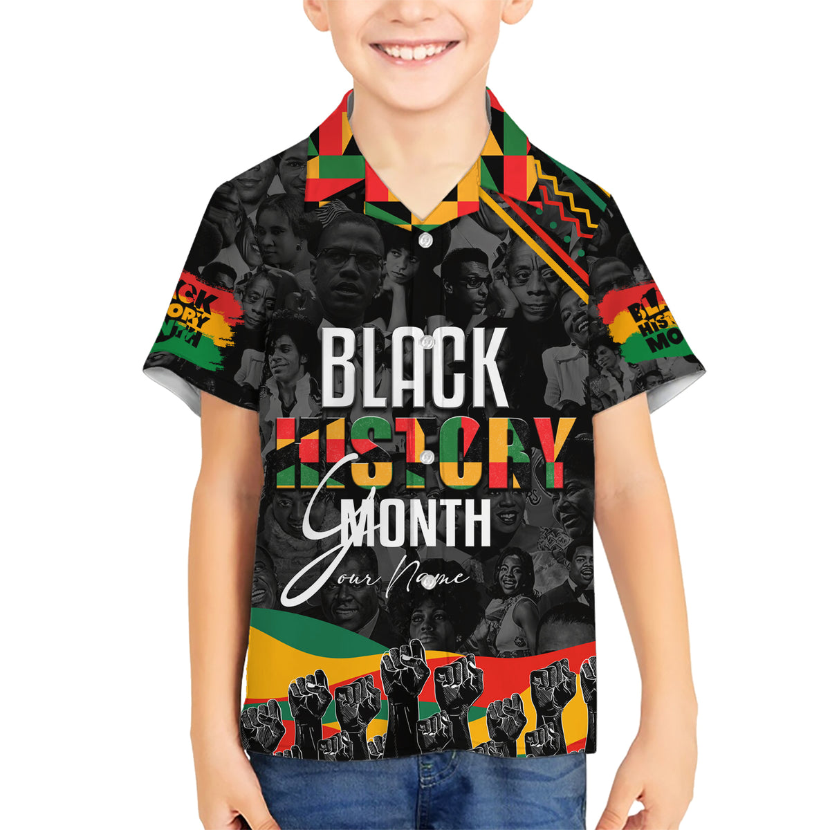 Personalized Black History Month Family Matching Short Sleeve Bodycon Dress and Hawaiian Shirt - Wonder Print Shop