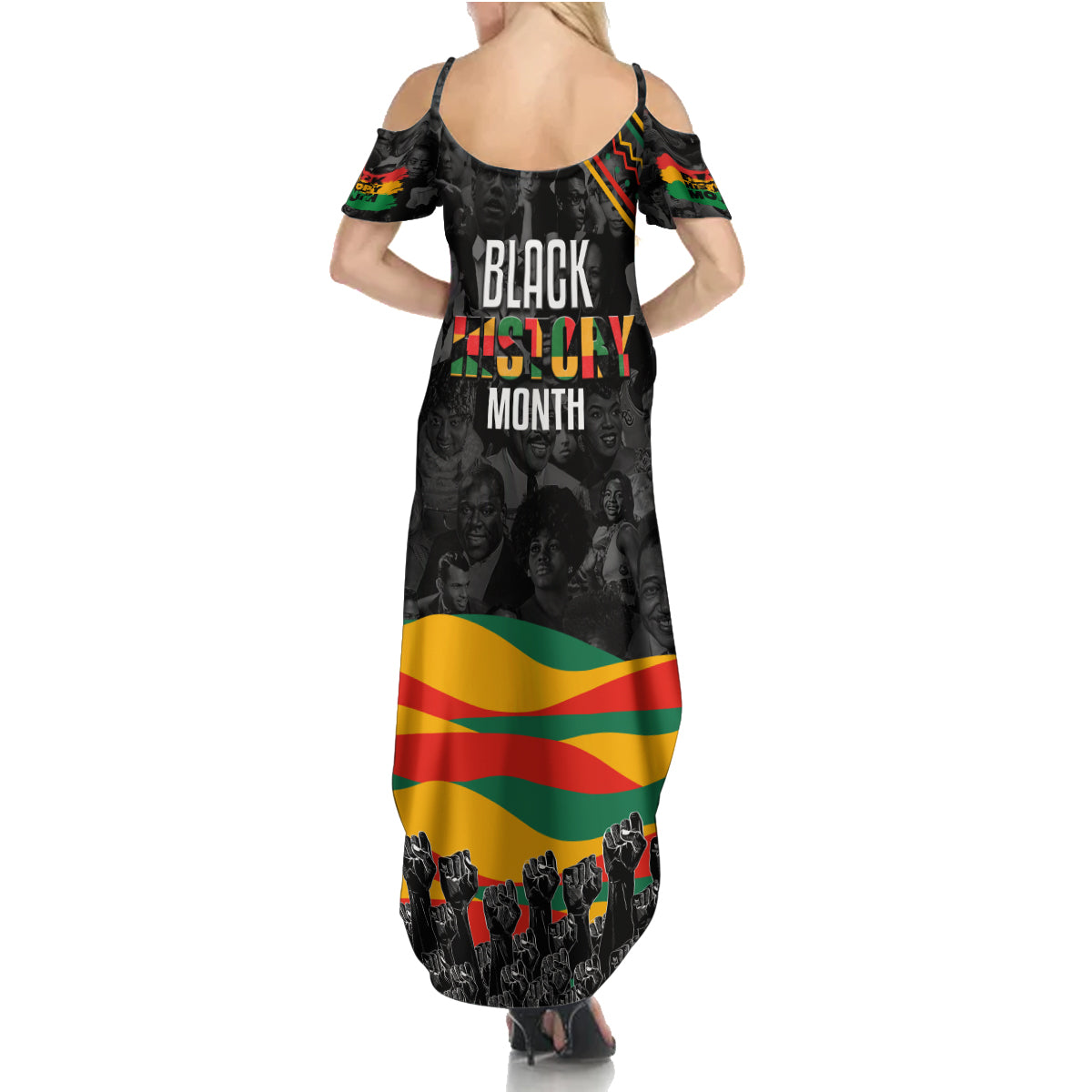 Personalized Black History Month Family Matching Summer Maxi Dress and Hawaiian Shirt - Wonder Print Shop