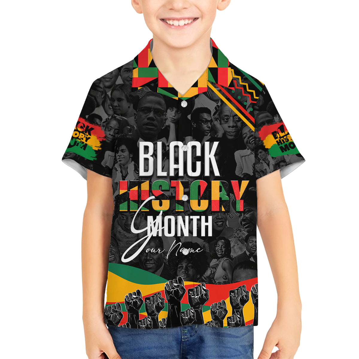 Personalized Black History Month Family Matching Tank Maxi Dress and Hawaiian Shirt - Wonder Print Shop