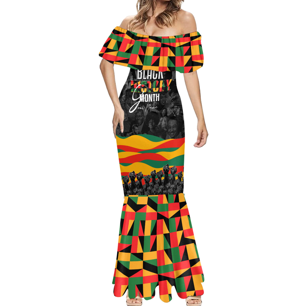 Personalized Black History Month Mermaid Dress - Wonder Print Shop