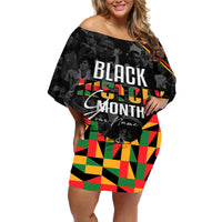 Personalized Black History Month Off Shoulder Short Dress - Wonder Print Shop