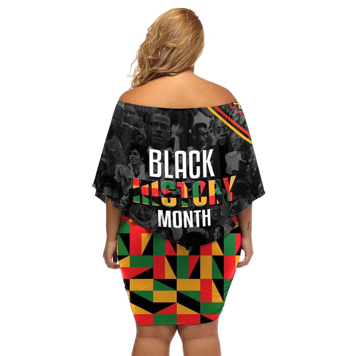 Personalized Black History Month Off Shoulder Short Dress - Wonder Print Shop