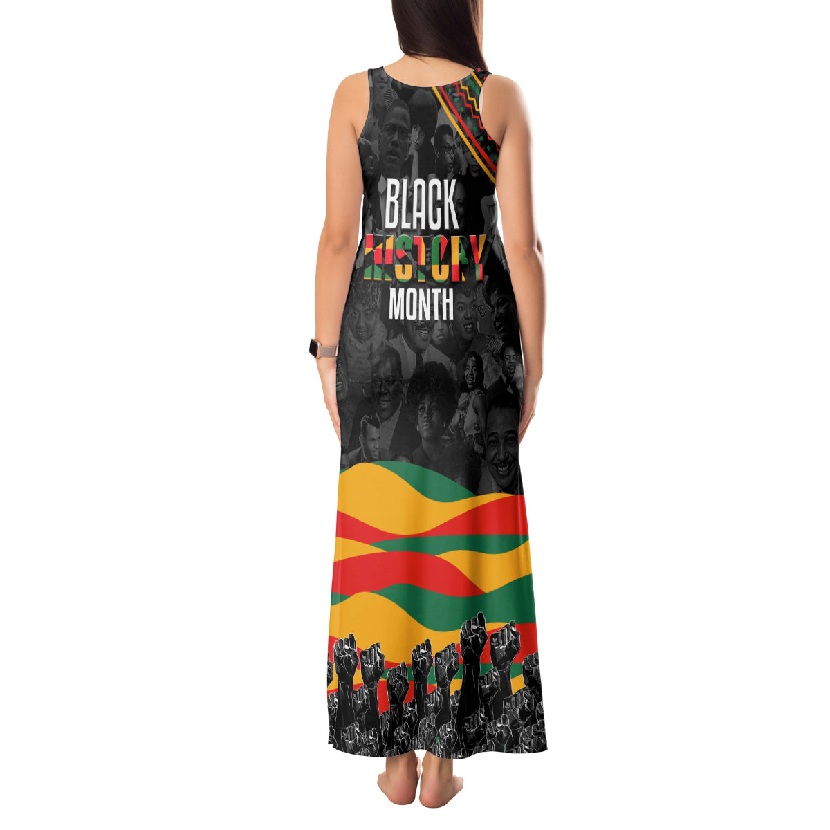 Personalized Black History Month Tank Maxi Dress - Wonder Print Shop
