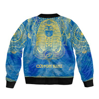 Personalized Mandala Egyptian Pharaoh Bomber Jacket Eye of Horus Blue - Wonder Print Shop