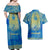 Personalized Mandala Egyptian Pharaoh Couples Matching Off Shoulder Maxi Dress and Hawaiian Shirt Eye of Horus Blue - Wonder Print Shop
