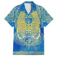 Personalized Mandala Egyptian Pharaoh Family Matching Long Sleeve Bodycon Dress and Hawaiian Shirt Eye of Horus Blue - Wonder Print Shop