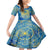 Personalized Mandala Egyptian Pharaoh Family Matching Mermaid Dress and Hawaiian Shirt Eye of Horus Blue - Wonder Print Shop