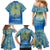 Personalized Mandala Egyptian Pharaoh Family Matching Mermaid Dress and Hawaiian Shirt Eye of Horus Blue - Wonder Print Shop