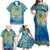 Personalized Mandala Egyptian Pharaoh Family Matching Off Shoulder Maxi Dress and Hawaiian Shirt Eye of Horus Blue - Wonder Print Shop