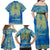 Personalized Mandala Egyptian Pharaoh Family Matching Off Shoulder Maxi Dress and Hawaiian Shirt Eye of Horus Blue - Wonder Print Shop
