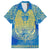 Personalized Mandala Egyptian Pharaoh Family Matching Off Shoulder Short Dress and Hawaiian Shirt Eye of Horus Blue - Wonder Print Shop