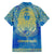Personalized Mandala Egyptian Pharaoh Family Matching Off Shoulder Short Dress and Hawaiian Shirt Eye of Horus Blue - Wonder Print Shop