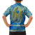 Personalized Mandala Egyptian Pharaoh Family Matching Short Sleeve Bodycon Dress and Hawaiian Shirt Eye of Horus Blue - Wonder Print Shop