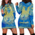 Personalized Mandala Egyptian Pharaoh Hoodie Dress Eye of Horus Blue - Wonder Print Shop